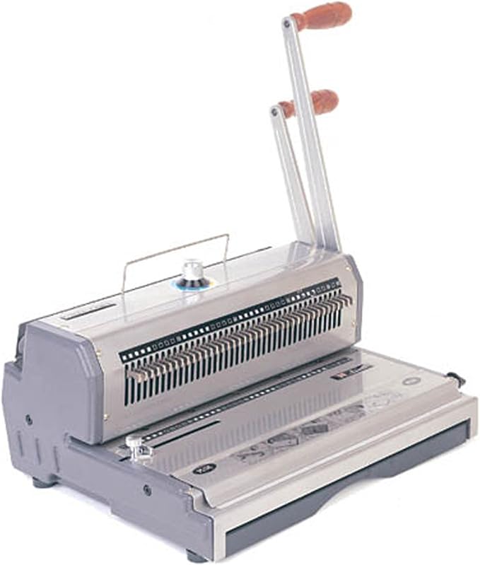 Akiles WireMac-31 Model AWM31 Wire Punch & Binding Equipment, 3:1 Pitch, All 40 Disengaging Dies, Square (0.157″ x 0.157″) Hole Punch, Heavy-Duty, 20 Sheets Single Punching Capacity (20 lbs Paper) | Punch and Closer, 3:1 Pitch Twin Loop Wire, Heavy Dut...