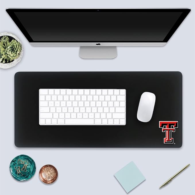 Texas Tech University Classic Cloth Desk Mat, Durable Office Supplies, Non-Slip Base, Responsive Desk Pad with Smooth Cloth Surface, Black