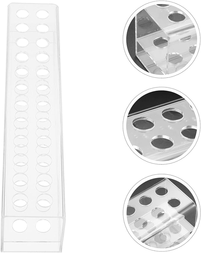 Tofficu Acrylic Pen Holder, Slots Pen Display Stand Double Layer, Clear Pen Stand For Marker Pens Makeup Brush Home Office Desk Supplies