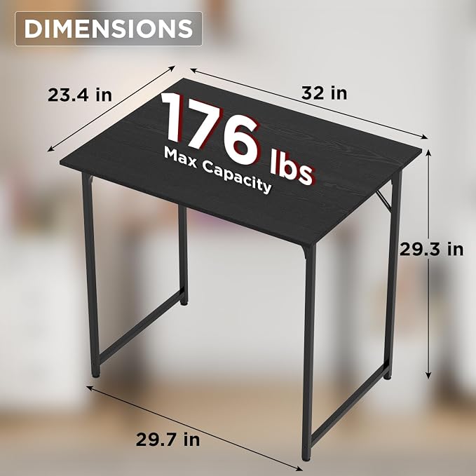 FDW 32 inches Office Small Computer Desk/Home Office Desk/Study Student Writing Desk/Modern Simple Style Desk,Black