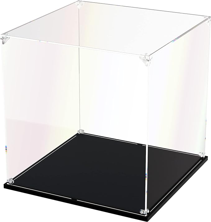 Clear Acrylic Display Case, Easy Assembly Showcase Boxes (11x11x11 inch) | dofopo Dust Protection Case for Action Figures and Dolls, Alternative Glass Box for Collectibles Commemorative Gifts