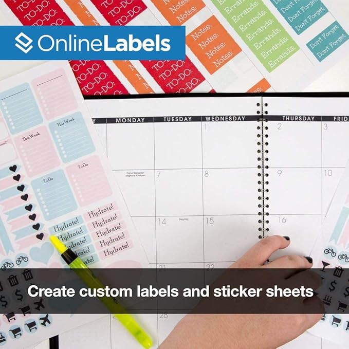 Sticker Paper, 10,000 Sheets, White Matte, 8.5" x 11" Full Sheet Label, Works with Inkjet and Laser Printer, Compatible with Electronic Cutting Machines, OL177WX, OnlineLabels