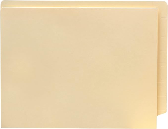 Smead End Tab File Pocket, Shelf-Master® Reinforced Straight-Cut Tab, 1 Pocket, Letter Size, Manila, 50 per Box (24115)