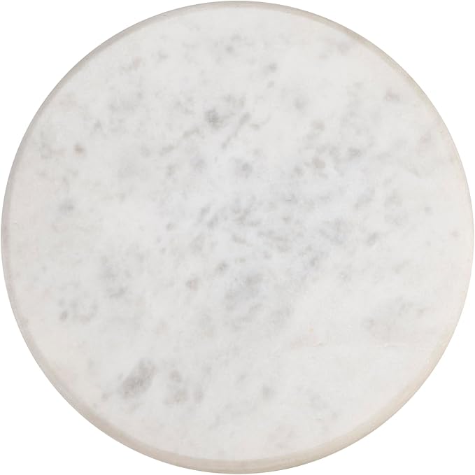 JONATHAN Y Oliver 8" Round Marble Pedestal Drink Table, Gold/White | 22.25" High Modern Martini Cocktail Accent Stand, Small Side Furniture, No Assembly, Mid-Century Glam Style