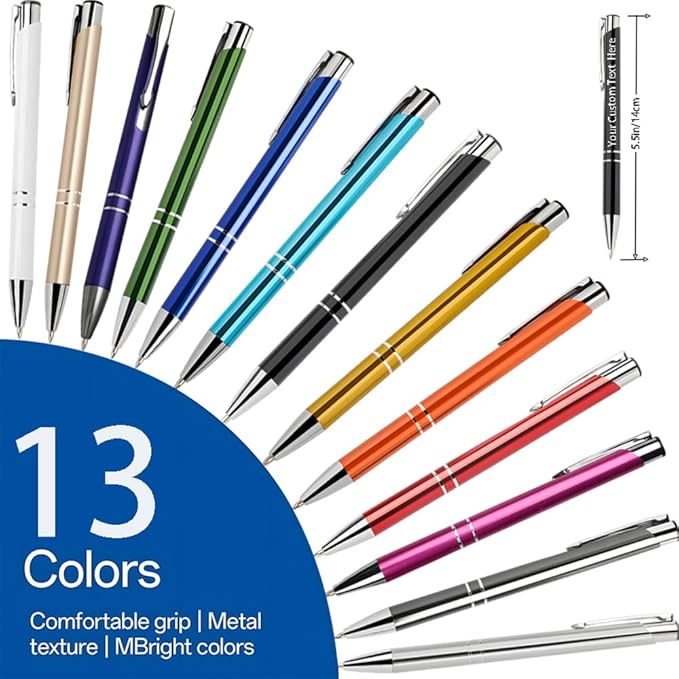 Yucold Customized ballpoint pens in bulk, personalized ballpoint pens with free engraving, for use in companies, enterprises, graduation anniversaries (Rose pink,26)