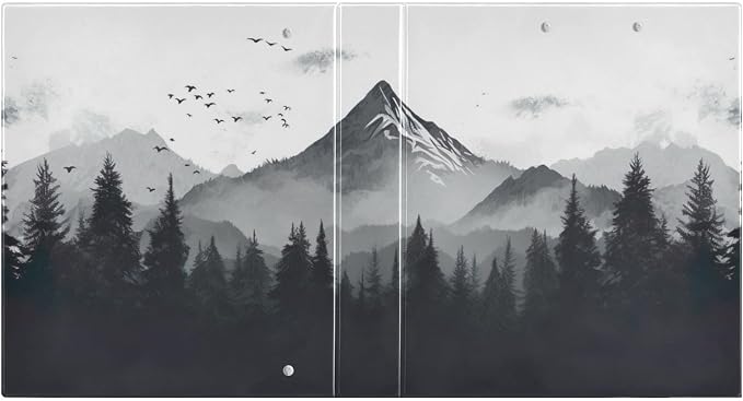 3 Ring Binder, Nature Mountains and Forest Clipboard Binder with 2 Pockets, 1.5 Inch Three Ring Binder Heavy Duty Round Ring Binders for Office Supplies#405
