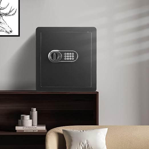 VEVOR Safe Box with Digital Keypad and 2 Keys, 1.8 Cubic Feet Home Safe, Steel Security Cabinet, with Fire-proof Bag, Protect Cash, Gold, Jewelry, for Home, Hotel,15.8"Wx13"Dx16.9"H
