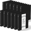 Henoyso 12 Pcs Plastic 1 Inch Mini 3 Ring Binders Fits 5.5" x 8.5" Paper, Holds(Capacity 200 Sheets), Flexible Three Round Rings Small Black A5 Binders Bulk for School, Office Use, Photo Album