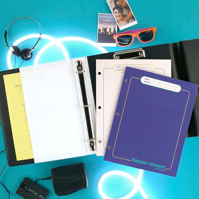 Mead Trapper Keeper Binder, Retro Design, 1 Inch Binder with Folders and Pockets, Holds 8-1/2" x 11" Paper, Paint Splatter (260038FO-ECM)