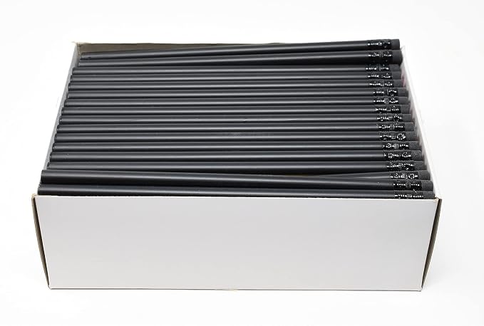 Pencil Guy Blank Round Pencils, Black Matte