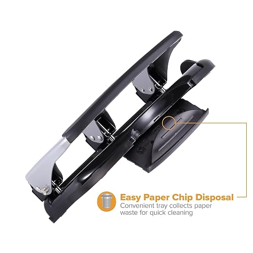 Bostitch Office EZ Squeeze Heavy Duty 3-Hole Punch for Home Office & School, 40-Sheet Capacity, One-Touch Reduced Force, Sleek Silver Design