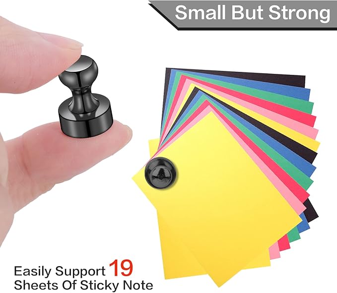 LOVIMAG Fridge Magnets 20Pcs Refrigerator Whiteboard Small Strong Magnet Classroom Kitchen Accessories Decorative Locker Set Decor Must Haves Office Calendar Refrigerador Magnetic Cute Crafts Black