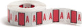 Smead BCCR Bar-Style Color-Coded Alphabetic Label, A, Label Roll, Red, 500 Labels per Roll, (67071)