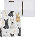 Caikeny 3 Ring Binder Footprint Scottie Scottish Terrier Dogs 1.5 Inch Binders Round Ring Clipboard with 2 Pockets for Office Supplies