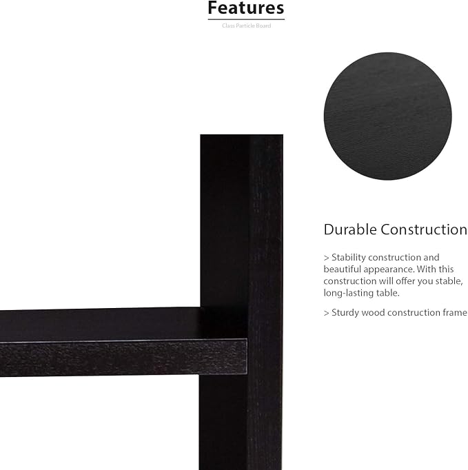 Jerry & Maggie Cubic 3-Tier Wooden Desk Organizer – Jet Black Free-Standing Office Storage Rack with Display Shelves for Home or Workspace, Perfect as Birthday Gift or Accessory Holder