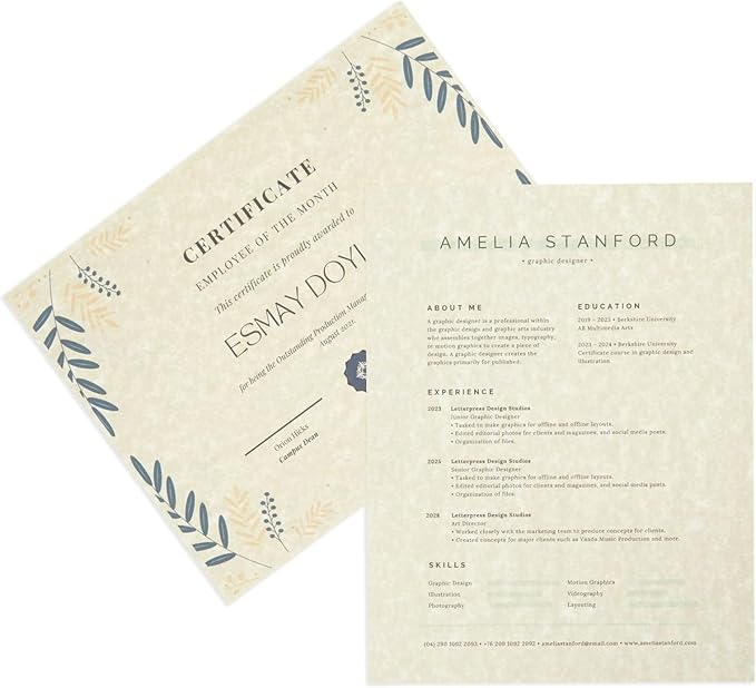 Best Paper Greetings Parchment Paper - 8.5 x 11 In, Ivory, 90 GSM, 96 Sheets - Resume & Certificate Paper - Printer Stock for Awards & Diplomas