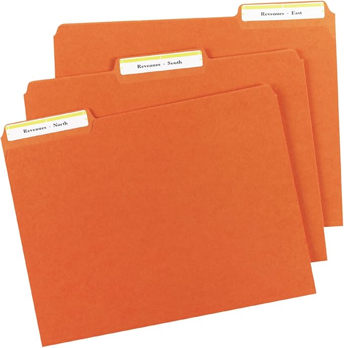 Avery® TrueBlock® File Folder Labels, 2/3" x 3-7/16", 1,500 Printable Labels, White/Yellow, Permanent (5966)