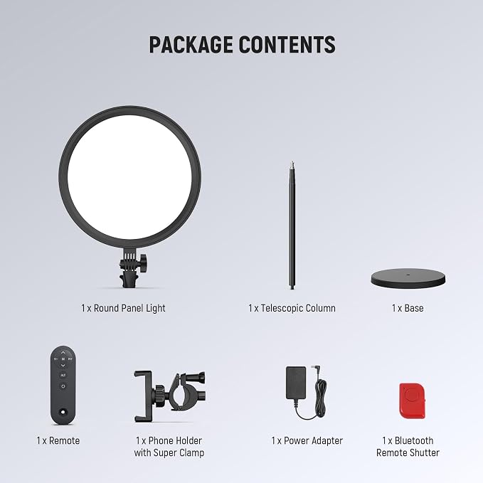 NEEWER Basics 12" 24W Large Ring Light w 68" Stand/Phone Holder for iPhone | Remote, Video Recording Selfie Streaming Makeup Studio Photography, 3000K-6500K CRI98 Full Screen LED Panel Lighting, BR13