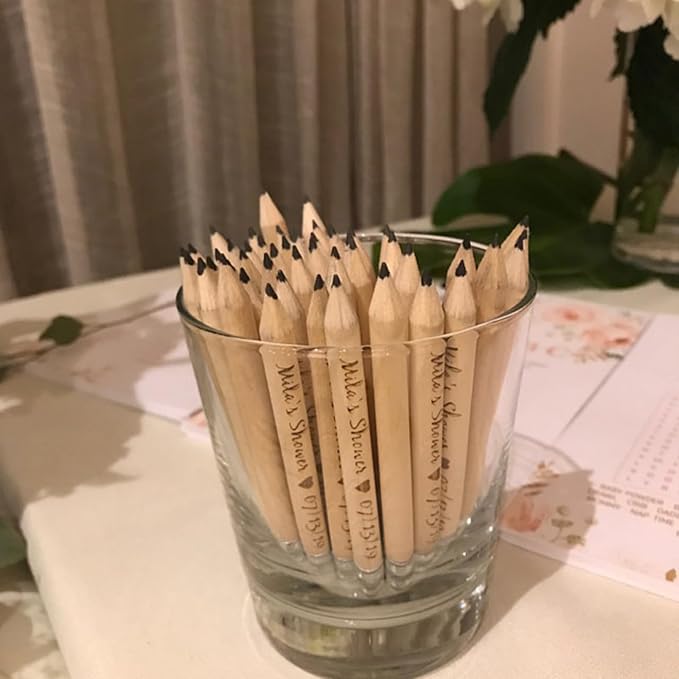 Personalized Name Pencils,Bridal Shower Pencils for Games, mini Pencils with Eraser, Personalized Golf Pencils, Half Pencils with Eraser, Wedding Favors for Guests Bulk (10 PCS)