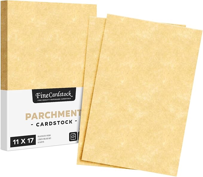 Stationery Parchment Card Stock Nice Paper, 65lb Cover Cardstock, 11" x 17" inches, 50 Sheets per Pack (New Champagne)