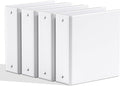 SUNEE 3 Inch Binders 3 Ring 4 Pack, PVC-Free Clear View Large Binders 3" (Fits 8.5x11 Inches) for School, Office & Home Use, White
