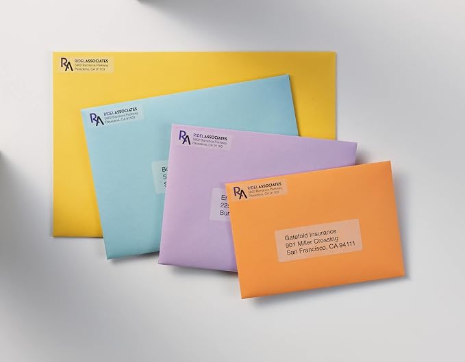 Avery Printable Return Address Labels with Sure Feed, 0.5" x 1.75", Matte Clear, 2,000 Blank Mailing Labels (05667) (Pack of 5)