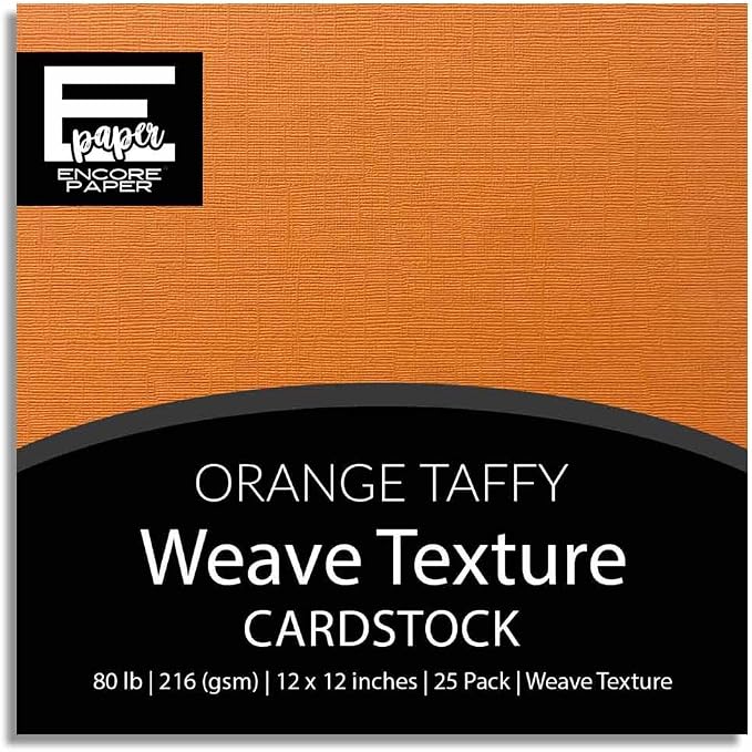 ORANGE TAFFY—12x12 Textured Cardstock | 80lb Textured Orange Scrapbook Paper | Premium Cardstock for Cricut Cutting | 25 Sheets