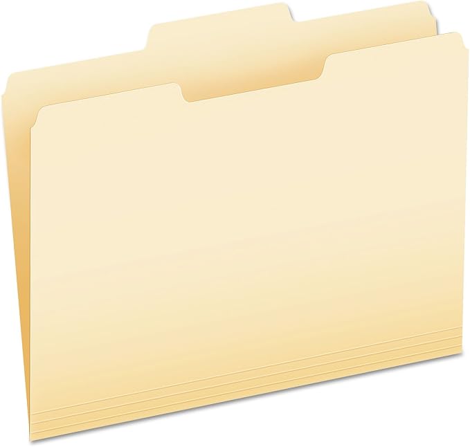Pendaflex File Folders, Letter Size, Manila, 1/3 Cut, 100/BX (752 1/3-2)