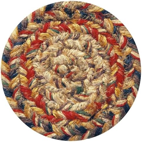 Homespice Kingston Braided Coasters for Country Decor, Round 4" Set of 6