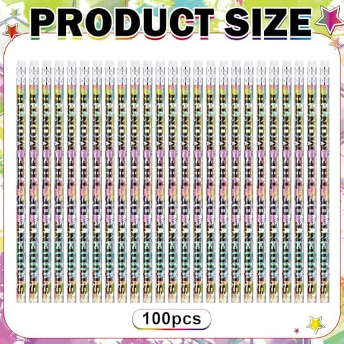 Tenceur 100 Pcs Student of The Month Pencils with Erasers Bulk 7.3 Inches Student Incentives Recognition Education Award Prize for Teacher School Classroom Reward Supplies