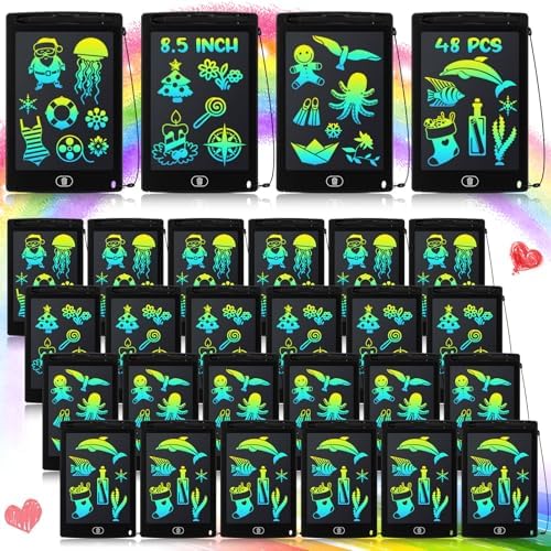 Zhehao 48 Pcs 8.5 Inch LCD Writing Tablet for Kids, Black