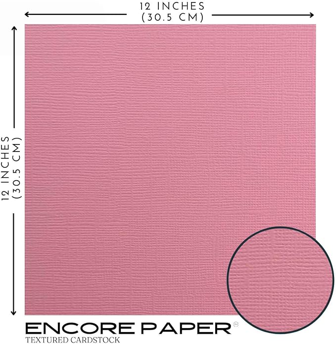 SWEETIE PIE—12x12 Textured Cardstock | 80lb Textured Pink Scrapbook Paper | Premium Cardstock for Cricut Cutting | 25 Sheets
