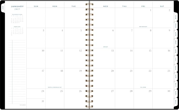 AT-A-GLANCE 2027 Planner, Weekly & Monthly, 8.5" x 11", Signature Lite, Black (YP905L0527)