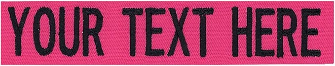 Custom Uniform Name Tapes Solid Colors. Made in The U.S.A. Ships Under 24 Hours. Fuchsia Fabric, 4 Inch Sew on