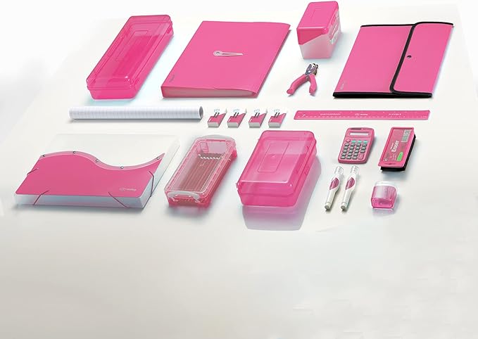 Enday 1.5 Inch Binder (6 Pack - Pink) 3 Ring Binder 1.5 inch with Clear View Cover and 2 Inside Pocket - for Letter Size 8.5 x 11'' Paper, Ideal for School Supplies, Office, and Home
