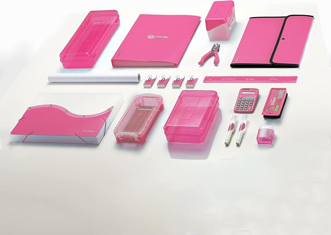 Enday 2 inch 3 Ring Binder (6 Pack - Pink) Binder 2 inch with Clear View Cover and 2 Inside Pocket - for Letter Size 8.5 x 11'' Paper, Ideal for School Supplies, Office, and Home