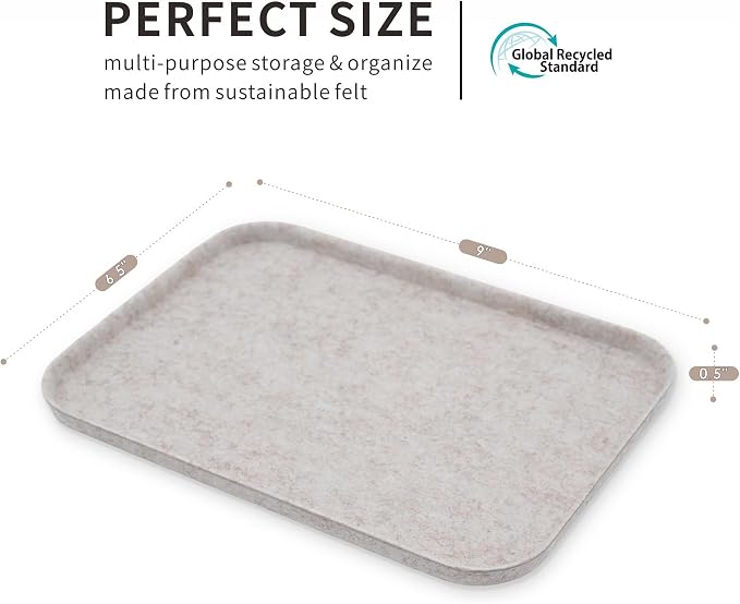 Felt Tray Lid for Drawer Organizer bin cap of box catchall Oatmeal