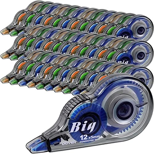 Yexiya 36 Pcs Correction Tape, Colorful Original Correction Tape White Wide Tape Easy to Use Cute Correction Roller for School Home Office Supplies, 0.2 Inch x 39.4 Feet (Blue, Orange, Green)
