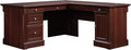 Sauder Palladia L Shaped Desk with Drawers, Office Desk with File Cabinet Storage, Cable Management, Keyboard Tray, in Select Cherry finish