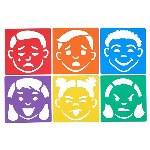 Emotional Stencils Set of 6, Homeschool, Home School Use