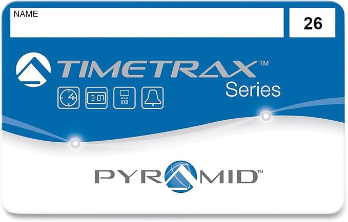 Pyramid TimeTrax 41303 Swipe Cards (26-50) for TTEZ, TTEZEK, PSDLAUBKK, TTPRO, TTMOBILE, FASTTIME 8000 & 9000 Time Clock Systems, 25/Pk