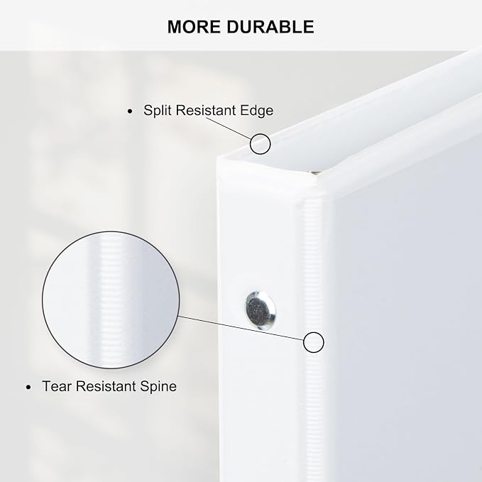 Customizable Round Ring Binder, 0.5 Inch 3 Ring Binder, Minimalist PVC-Free Binder with Clear View Cover, Lay-Flat Design for Lightweight Daily Organization at Home, School & Office