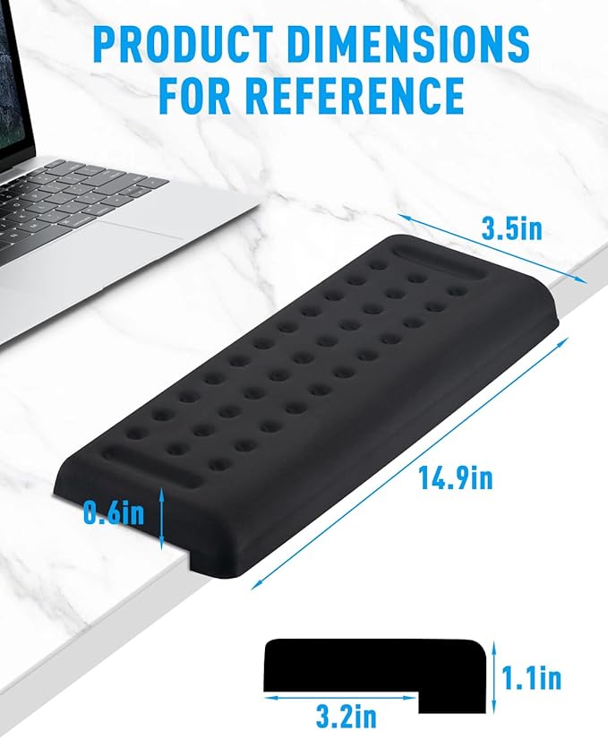 2 Pack L-Shaped Arm Rest for Desk, Ergonomic Elbow Pads with Non-Slip Base, Memory Foam Desk Edge Cushion & Wrist Rest for Office, Home, Study Use