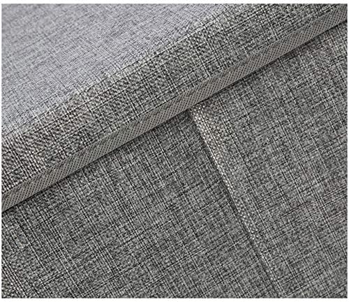 Amazon Basics Foldable Burlap Cloth Cube Storage Bins with Lid, Collapsible Organizing Containers, Stackable and Sturdy, Gray, Set of 2