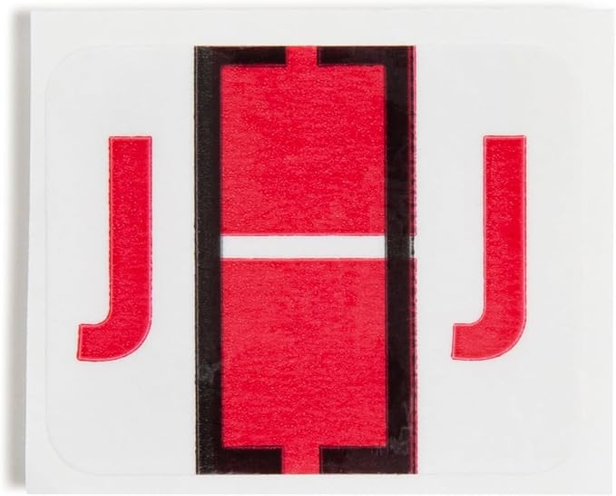 Smead BCCR Bar-Style Color-Coded Alphabetic Label, J, Label Roll, Red, 500 Labels per Roll, (67080)
