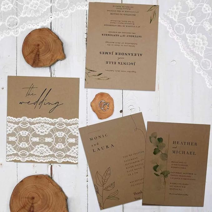 100 Sheets Kraft Paper Brown Cardstock 8.5 x 11, Goefun 80lb Card Stock Printer Paper for Invitations, Menus, Crafts, DIY Cards (Pack of 2)