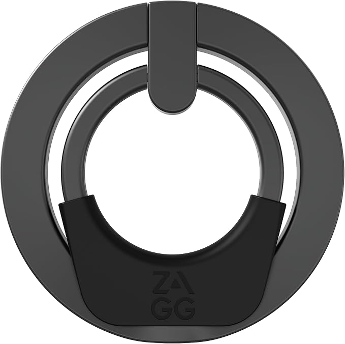 ZAGG Ring Snap 360, Magnetic Ring Accessory – 360 Degree Rotation, Secure Hold with Kickstand – Super Strong Magnet, Compatible with MagSafe Devices, iPhone 14 & Snap Compatible Devices, Black