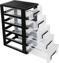 5-Tier Plastic Drawer Storage Cabinet Portable Organizer for Office Desk Study Room Desktop Supplies 12.40X8.66X5.98 Inches