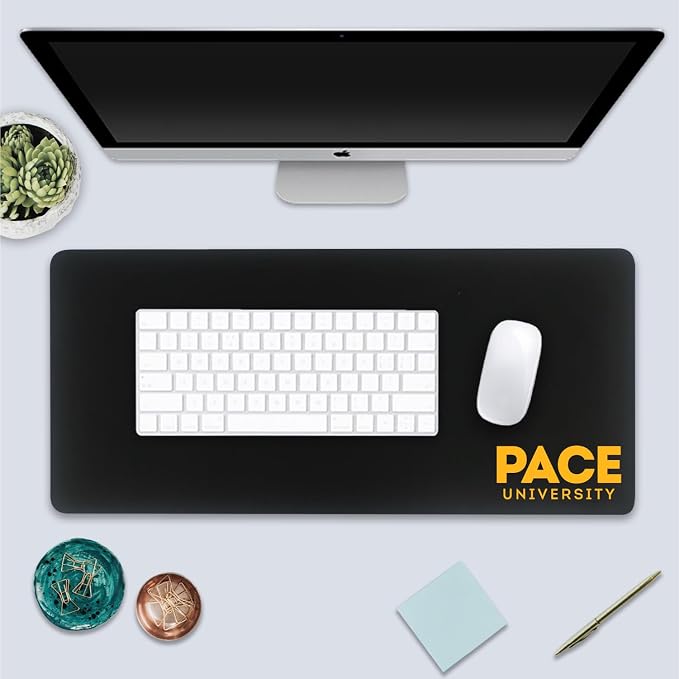 Pace University Classic Cloth Desk Mat, Durable Office Supplies, Non-Slip Base, Responsive Desk Pad with Smooth Cloth Surface, Black