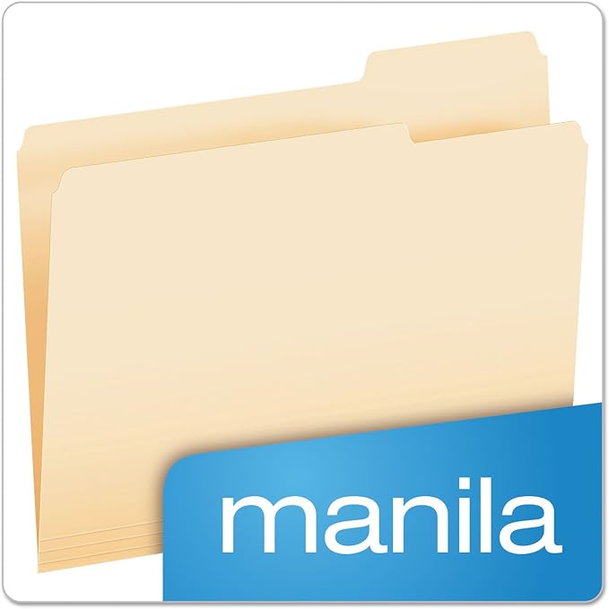 Pendaflex File Folders, Letter Size, Manila, 1/3 Cut, 100/BX (752 1/3-3)